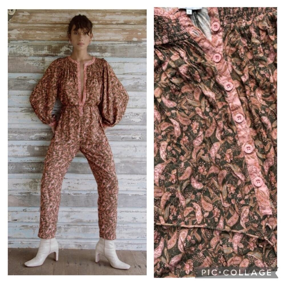 STEELE the Label floral goldie ligthtweight rayon cotton jumpsuit size small